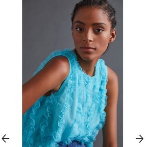 Maeve Ruffled Tulle Tank, NWT